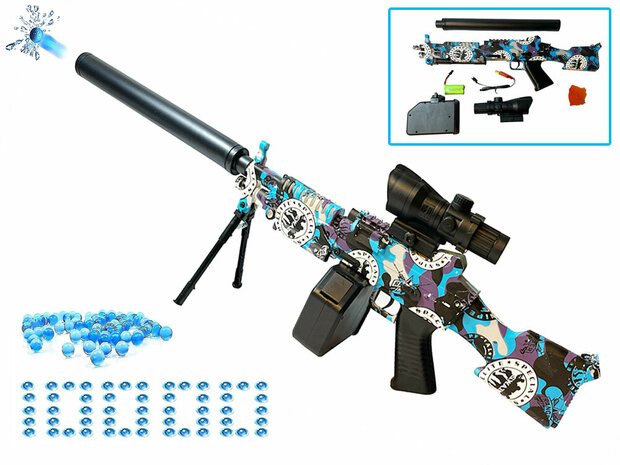 Gel Blaster - Fusil orbeez &eacute;lectrique Army Elite - set complet avec billes de gel - rechargeable - 80CM