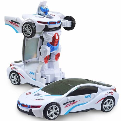 Robot sport Car 2 in 1 robot en auto transformer voertuig sport auto - led licht en geluid 22CM 