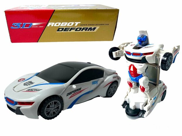 Robot sport Car 2 in 1 robot en auto transformer voertuig sport auto - led licht en geluid 22CM 