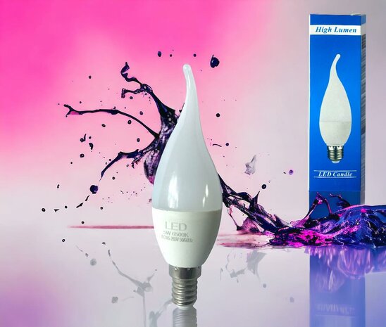 LED-Beleuchtung, LED-Kerzenlampe, wei&szlig;es Licht, E14, Energie A