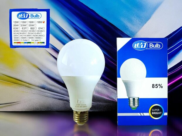 &Eacute;clairage LED - Culot E27 - 1W remplace 12W - Blanc lumi&egrave;re du jour 6500K Energie A