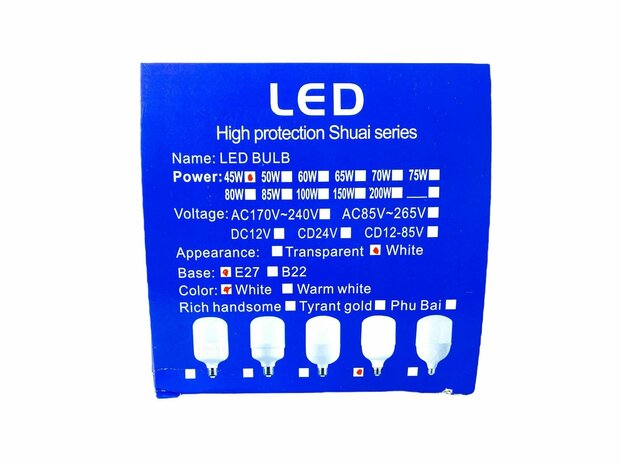 LED verlichting - E27 fitting - 1W vervangt 60W - 6500K daglicht wit Energy A