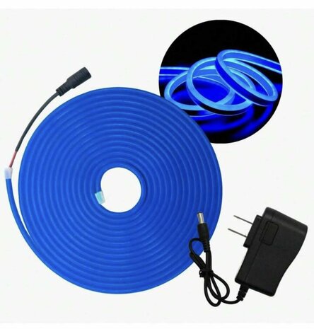 LED-neonlicht - 5m 12V laagspanning 12 mm (Kleur: neutraal Blauw )