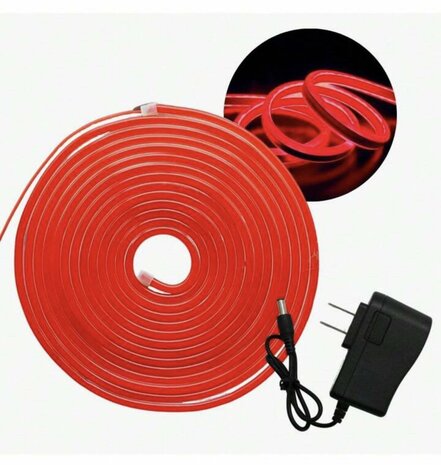 LED-neonlicht - 5m 12V laagspanning 12 mm (Kleur: neutraal Rood)