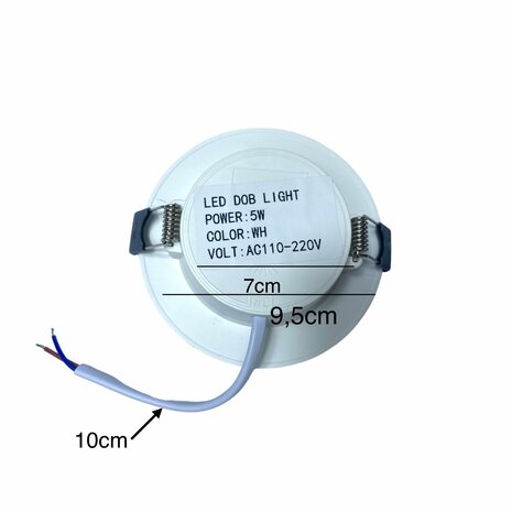 Panneau LED | 5 watts | Rond | Plafonnier encastr&eacute; (blanc naturel) &Oslash;70mm