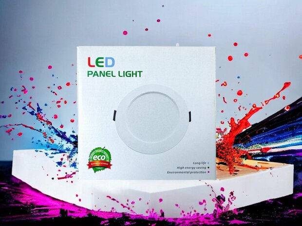 LED panel | 5 Watts | Round | Recessed ceiling lamp (natural white) &Oslash;70mm