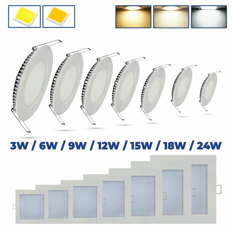 LED-paneel | 5 Watt | Rond | Inbouwplafondlamp (natuurlijk wit) &Oslash;70mm