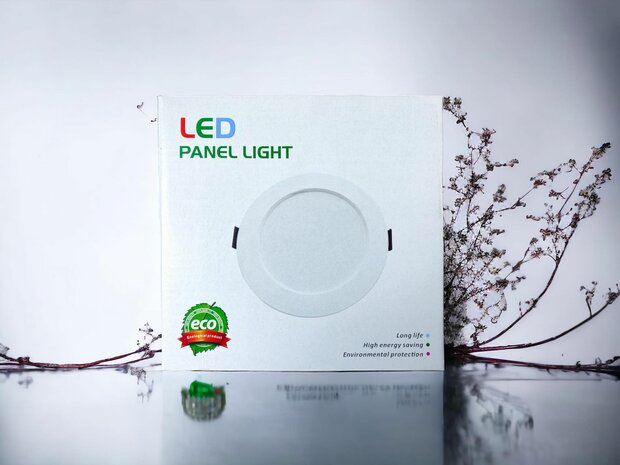 LED panel | 12 Watts | Round | Recessed ceiling lamp (natural white) &Oslash;112mm