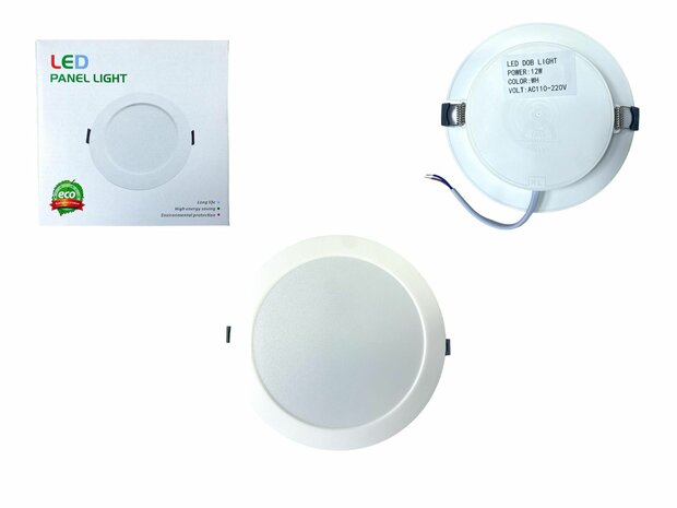 LED panel | 22 Watts | Round | Recessed ceiling lamp (natural white) &Oslash;185mm