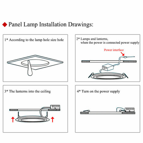 Panneau LED | 7 watts | Carr&eacute; | Plafonnier encastrable (blanc naturel) 90X90mm