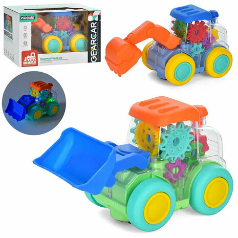 Transparent Gear tractor - licht, geluid en beweegt