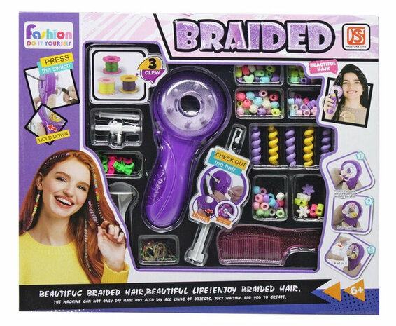 Braids braiding device toy with beads - hairdressing set