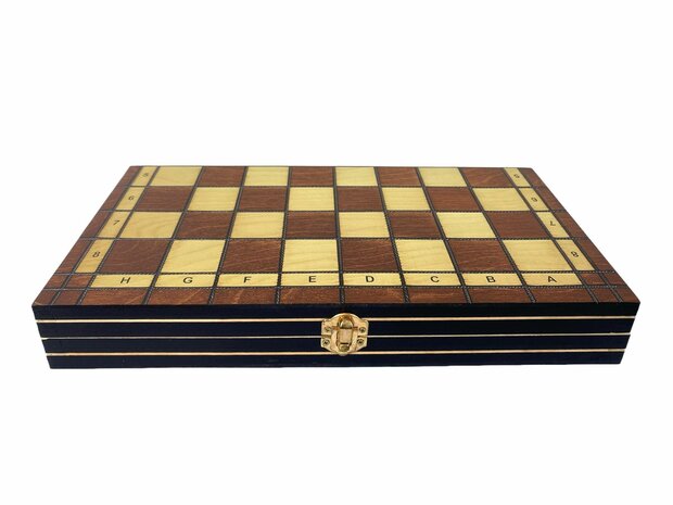 Schachbrettset &ndash; 34 x 34 cm &ndash; Holz &ndash; magnetisch &ndash; faltbar &ndash; Schachspiel &ndash; Holzschach