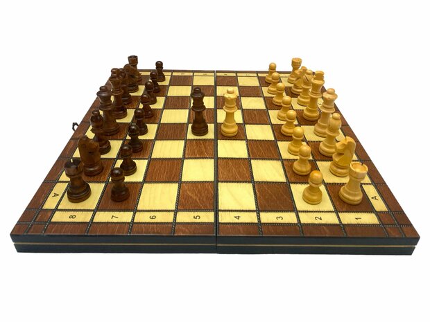 Jeu d&#039;&eacute;checs - 34 x 34 cm - Bois - Magn&eacute;tique - Pliable - Jeu d&#039;&eacute;checs - &Eacute;checs en bois