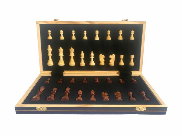 Chess board set - 39x39cm - Wood - Magnetic - Foldable - Chess game - Wood Chess