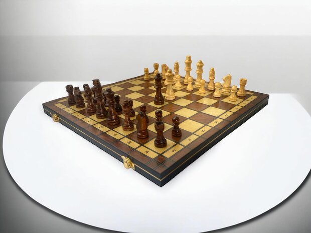 Jeu d&#039;&eacute;checs - 39x39cm - Bois - Magn&eacute;tique - Pliable - Jeu d&#039;&eacute;checs - &Eacute;checs en bois