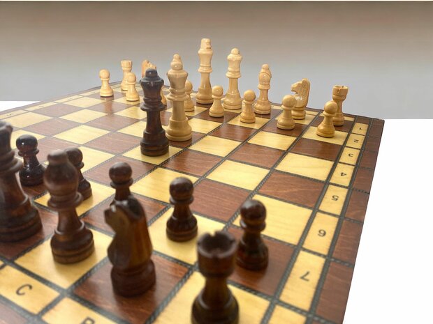 Chess board set - 39x39cm - Wood - Magnetic - Foldable - Chess game - Wood Chess