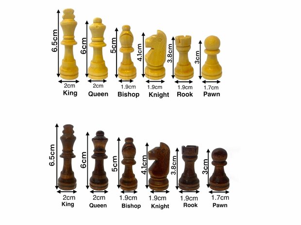 Chess board set - 39x39cm - Wood - Magnetic - Foldable - Chess game - Wood Chess