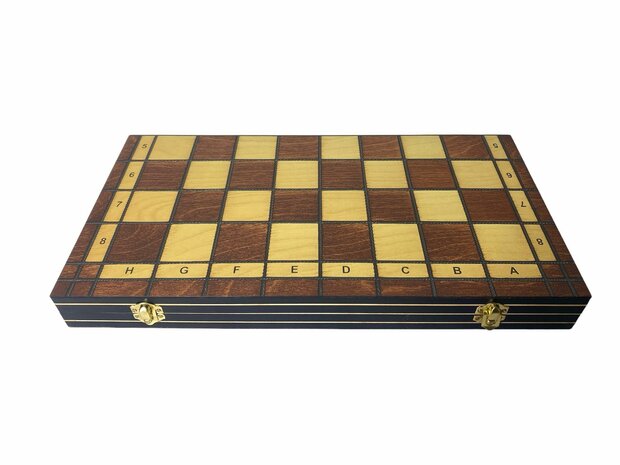 Jeu d&#039;&eacute;checs - 39x39cm - Bois - Magn&eacute;tique - Pliable - Jeu d&#039;&eacute;checs - &Eacute;checs en bois