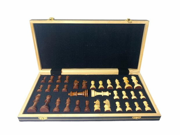 Chess board set - 44x44cm - Wood - Magnetic - Foldable - Chess game - Wood Chess