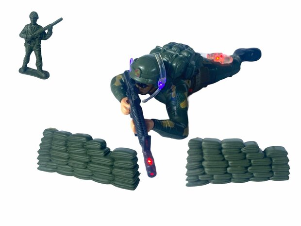 Super force - Military army man - with shooting sounds - crawling and LED flash lights