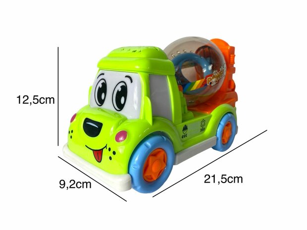 DogTruck Bump&amp;Go - concrete mixer truck dog - moves, sound and music