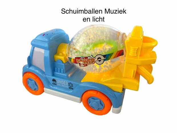 DogTruck Bump&amp;Go - betonmixer schuimballen vrachtwagen - beweegt, maakt geluid en muziek