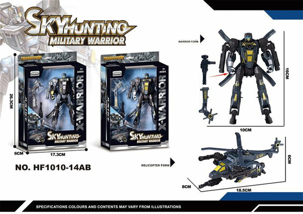 Transform X-Warrior Sky Hunting Milit&auml;r &ndash; Roboter und Hubschrauber 2in1