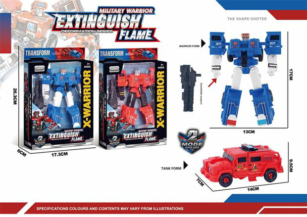 Transform X-Warrior ExtingGuish Flame &ndash; Roboter und Auto 2in1 Rot