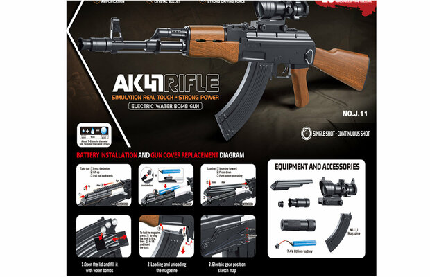 Gelblaster AK 47 - inkl. Gelkugeln - wiederaufladbar - 98CM