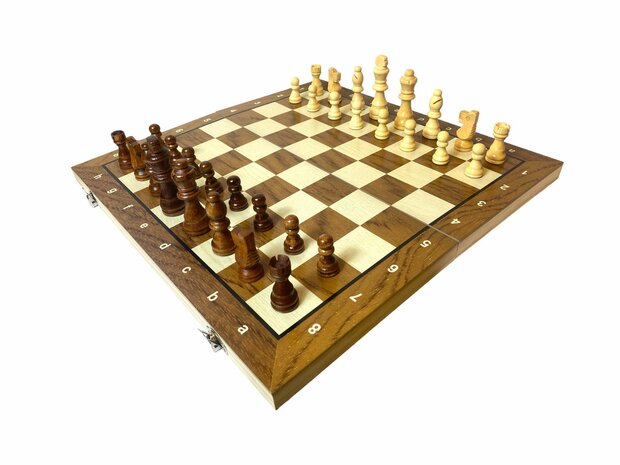 Chess and checkers 2in1 package - Foldable - magnetic chess pieces and checkers pieces - Wood - 39CM