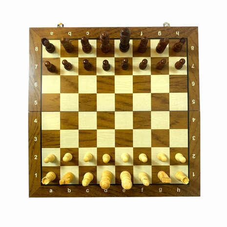 Chess and checkers 2in1 package - Foldable - magnetic chess pieces and checkers pieces - Wood - 39CM