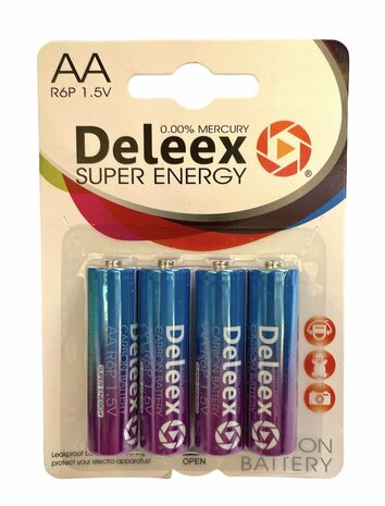 Deleex AA batteries R6P 1.5V - 4 pieces in a pack
