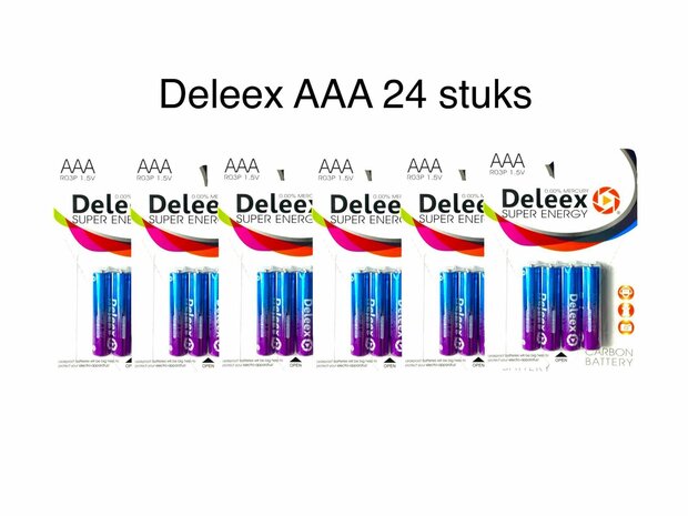 Deleex AAA batterijen R03P 1.5V - 24- stuks in pak
