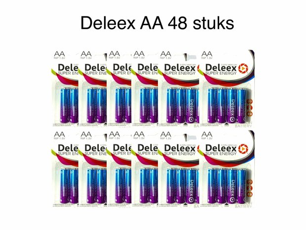 Deleex AA batterijen R6P 1.5V - 48- stuks in pak