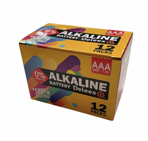 Piles Deleex Alcalines AAA - LR03 1,5V - 4 pi&egrave;ces en pack