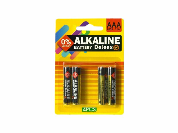 Batterijen Deleex Alkaline AAA - LR03 1.5V - 4- stuks in pak