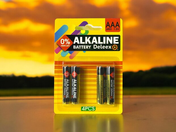 Piles Deleex Alcalines AAA - LR03 1,5V - 4 pi&egrave;ces en pack