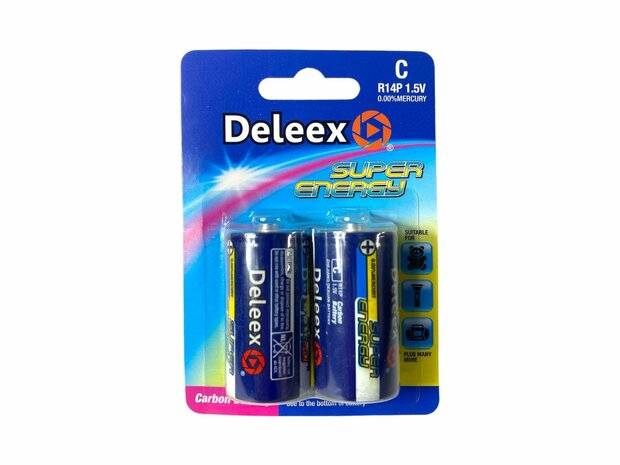 Batterien &ndash; C R14P 1,5 V &ndash; 2 St&uuml;ck in Packung Deleex