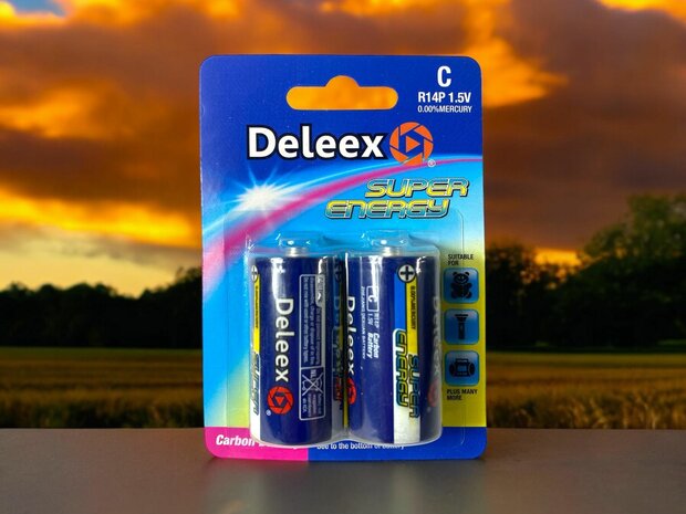 Batterijen - C R14P 1.5V - 2- stuks in pak Deleex 