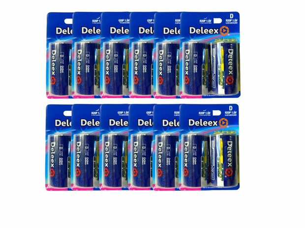Batteries - D R20P 1.5V - 2 pieces in pack Deleex