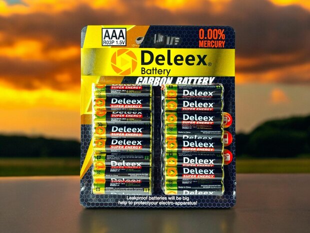 Deleex AAA batterijen R03P 1.5V - 16- stuks in pak