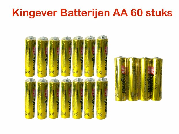 Kingever Batteries Extra Heavy duty AA 60pcs. R6p 1.5v p