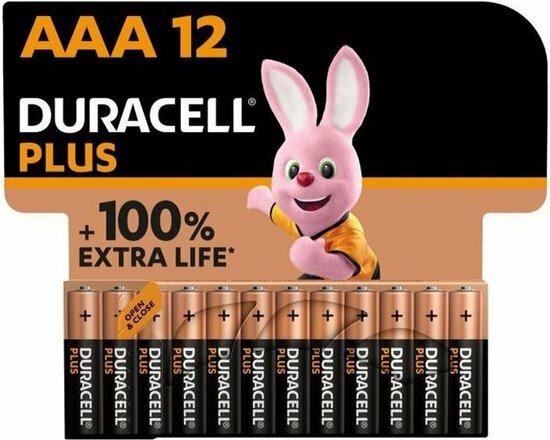 Duracell Alkaline AAA 1.5v batteries - 12 pieces