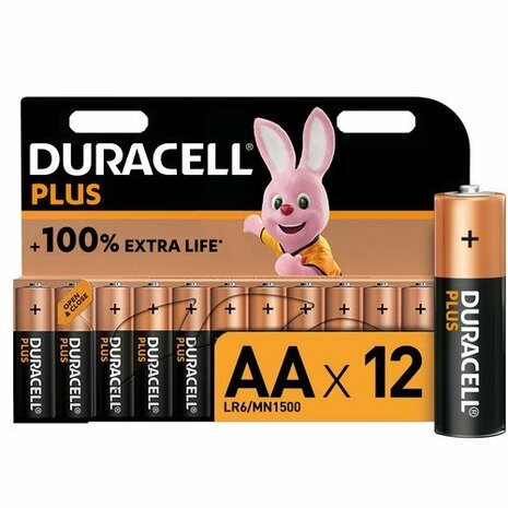 Piles alcalines Duracell AA 1,5 V - 12 pi&egrave;ces