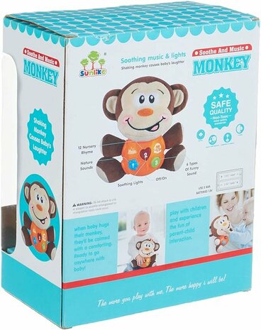 Baby speelgoed Little aapje - Pluche aapje - voor baby&#039;s van 0 tot 36 maanden
