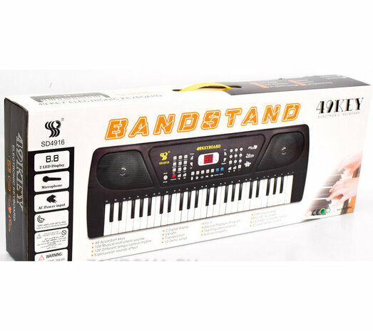 Keyboard met LCD scherm  - 49 toetsen &amp; microfoon&nbsp;- op stroom en op batterij - 58CM