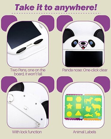 LCD Drawing Board Toy - Kids Drawing Tablet - Electronic Drum Pad Panda