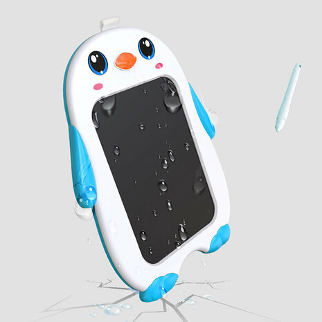 Jouet de planche &agrave; dessin LCD - Tablette &agrave; dessin pour enfants - Tambour &eacute;lectronique Pingouin orange