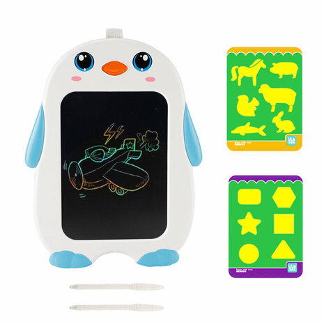 Jouet de planche &agrave; dessin LCD - Tablette &agrave; dessin pour enfants - Tambour &eacute;lectronique Pingouin 